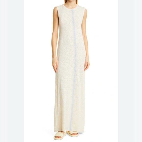 ATM Anthony Thomas Melillo Dresses & Skirts - NWT ATM Sleeveless Lightweight Cream Maxi Dress with Subtle Blue Stripe XS